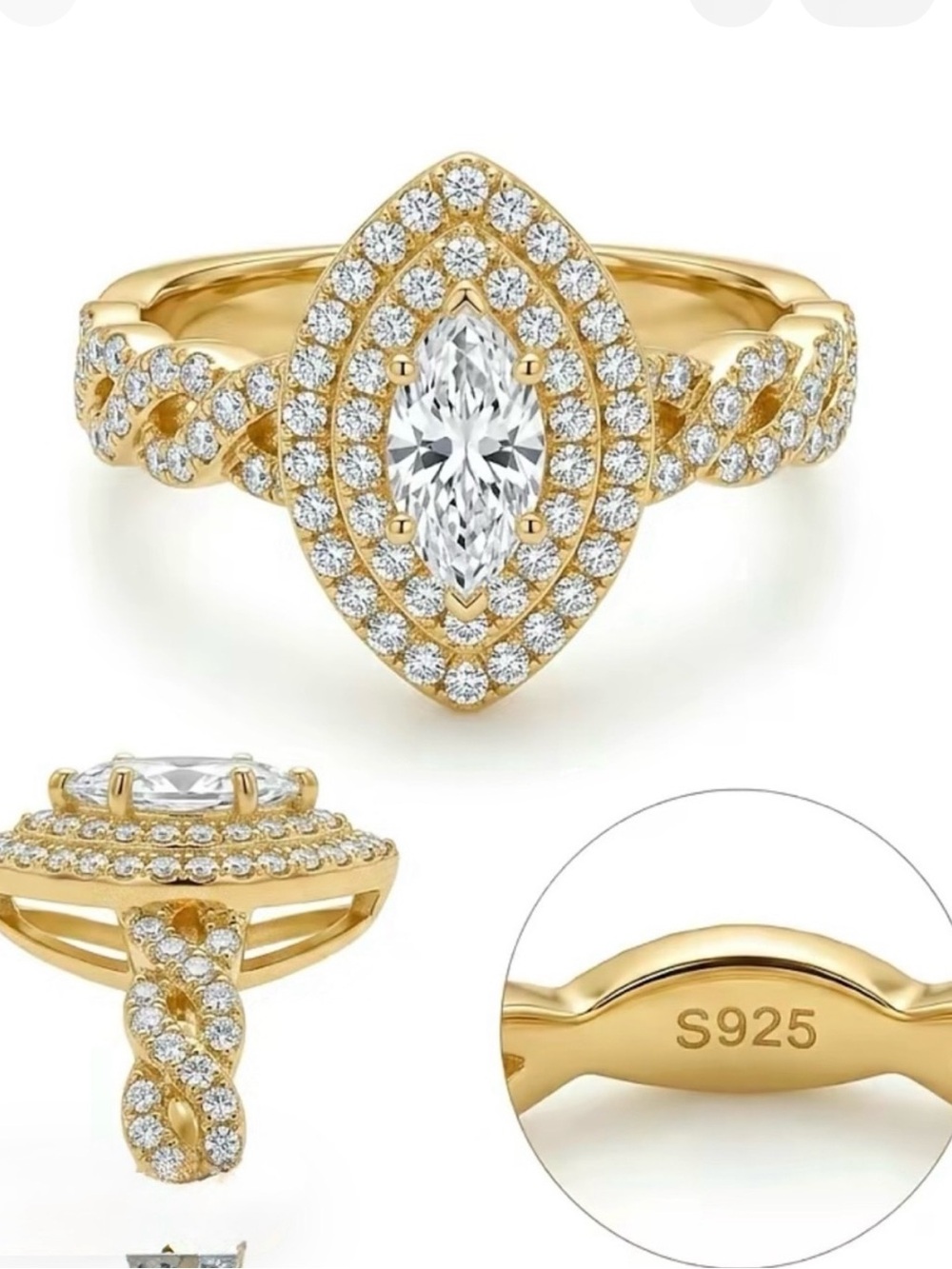 18k Gold over 925 Sterling Silver GRA CERTIFIED Moissanite Diamond Ring 1 CT